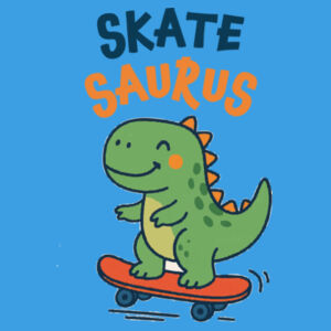Skate Saurus - Cloke Kids Outline Tee Design