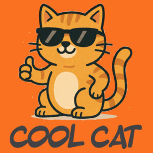 Cool Cat  - Cloke Kids Outline Tee Design