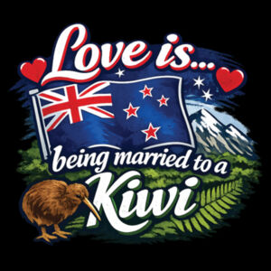 Love is... being married to a Kiwi   - Cloke Mens Outline Tee Design
