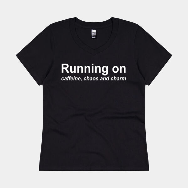 Running on caffeine, chaos and charm - Thread Project Womens Eden V-Neck Tee Thumbnail