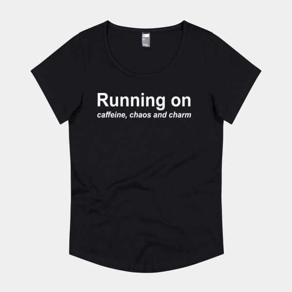 Running on caffeine, chaos and charm - Thread Project Womens Jazz Scoop Neck Tee Thumbnail